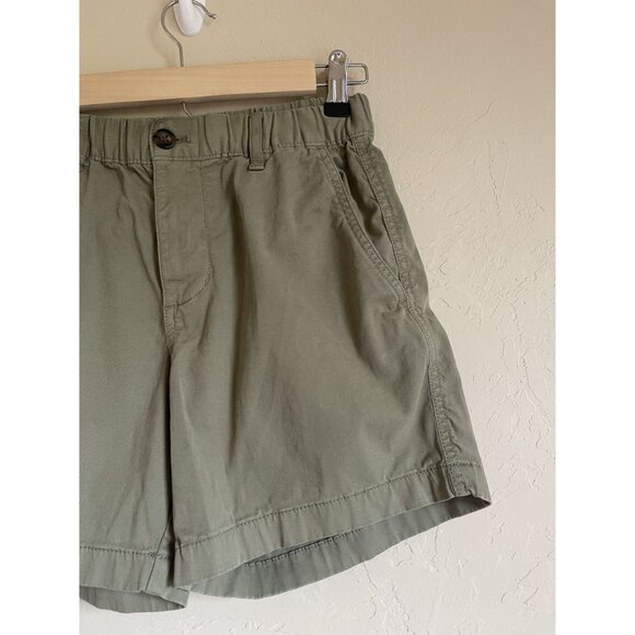 Bearbottom Clothing Size Small 5.5" Inseam Made in Green Chino Khaki Elastic Wai - Picture 4 of 9